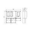1/3F mérőszekrény 1xM80+1xV32+1xH63A szabadvezetéki 1-szintes 3-mérőhely 3M HB333KSZ-U Hensel