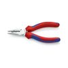 Kombinált fogó hegyes 61HRC max.d16/8/3/2mm-vágás króm piros-kék 145mm KNIPEX - 0825145